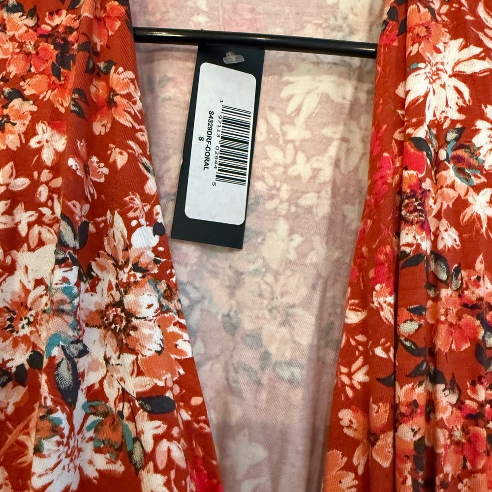 Renee C. Orange Pink Knee-Length Pencil Skirt with Wrap Tie - Picture 4 of 4
